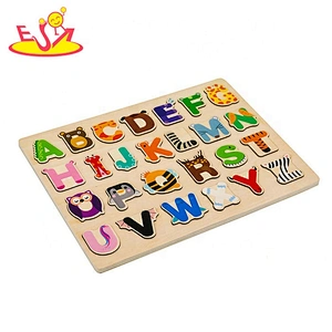 2019 New arrival educational matching wooden abc puzzle game for toddlers W14B109