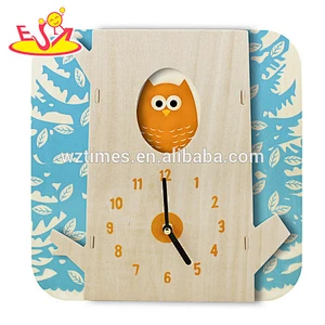 2018 wholesale baby wooden puzzle clock new design toddlers wooden puzzle clock funny kids wooden puzzle clock W14K008