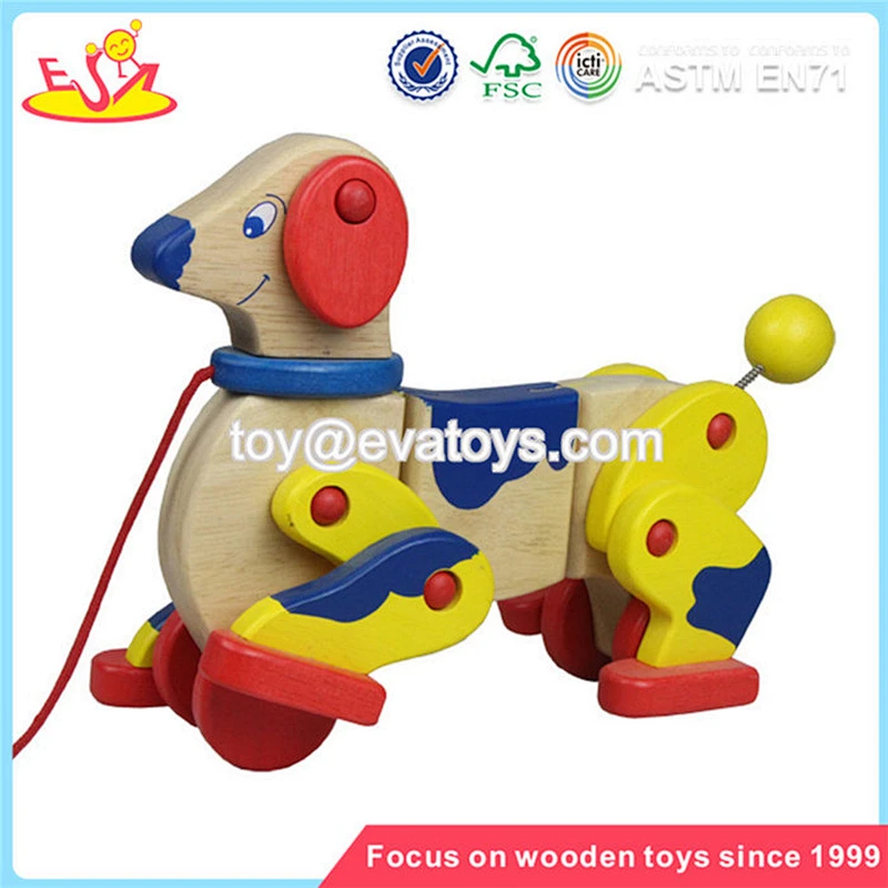 Wholesale beautiful pull wooden train toy new product baby pull wooden animals train toy W05B055