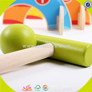 wholesale new cute kids wooden golf toy,Lovely animal design wooden golf toy,Top quality funny wooden golf toy W01A066