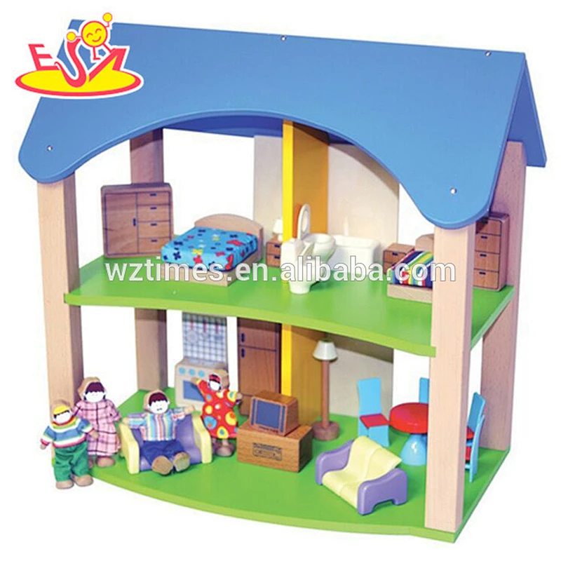 wholesale kids wooden doll house toys,cheap baby wooden doll house toys,role play children wooden doll house toys W06A131