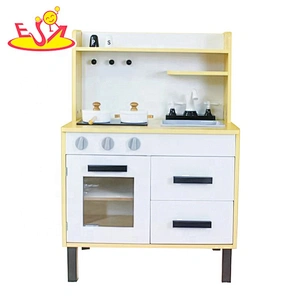 2019 Amazon hot selling blue wooden children kitchen set for pretend W10C444