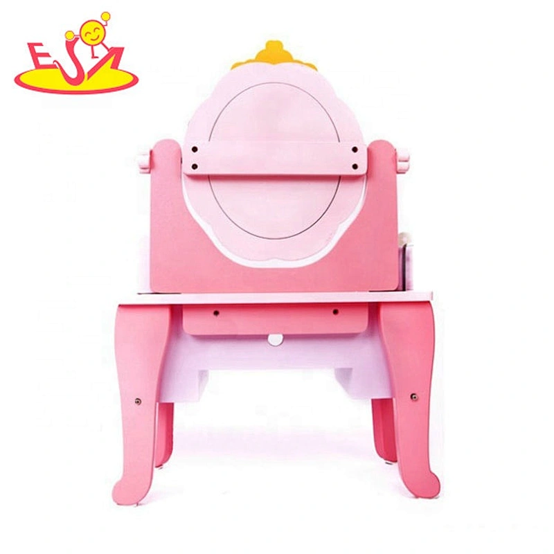 Best design lovely pink wooden dressing table mirror for baby W08H120