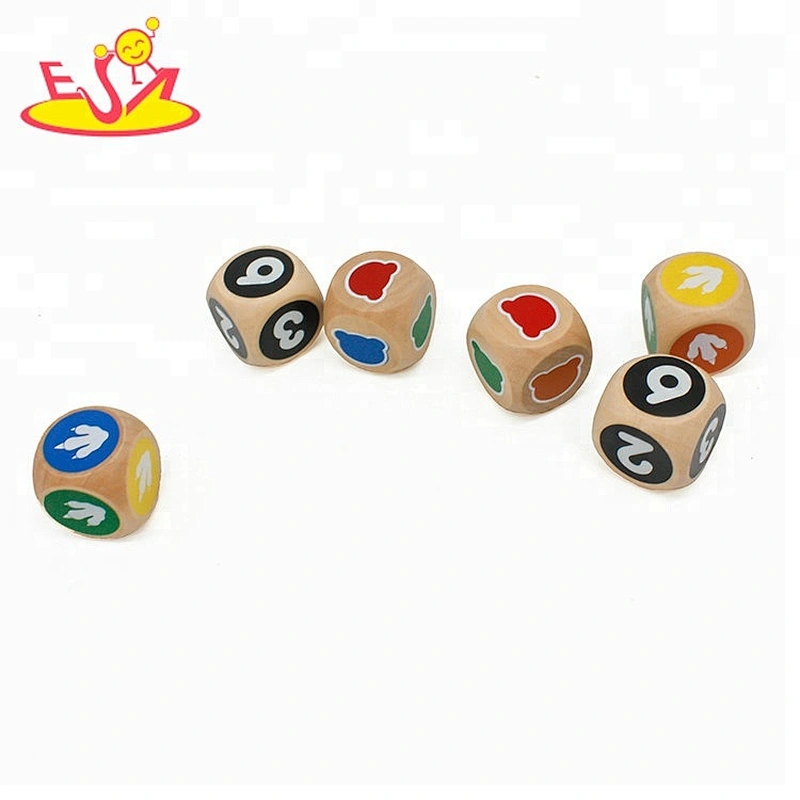 wholesale cheap children wooden dice games with 6 dice W01A322