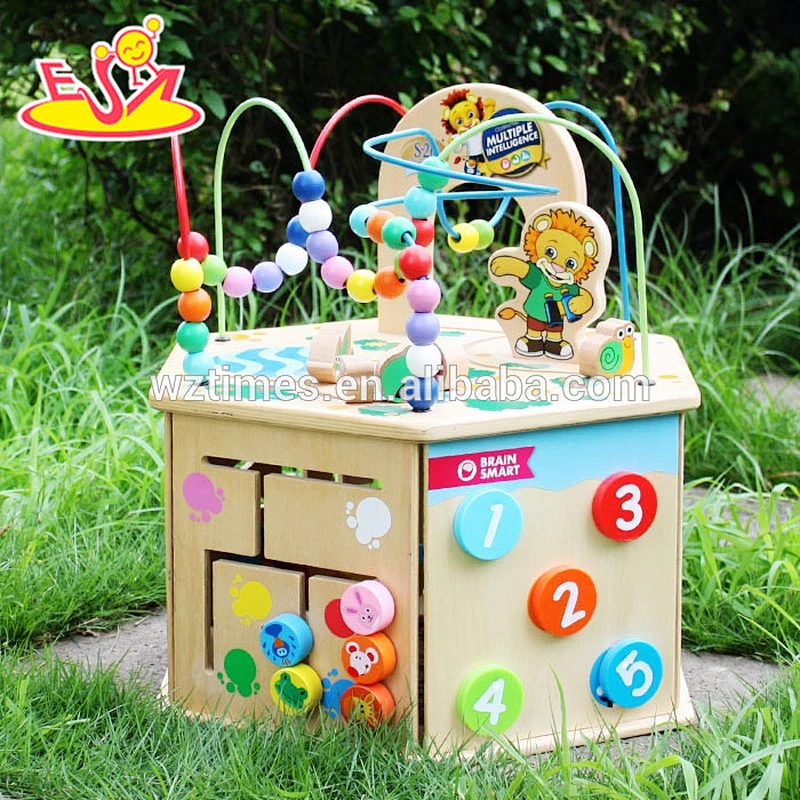 2018 wholesale baby wooden function toy multi kids wooden function toy funny children wooden function toy W11B081