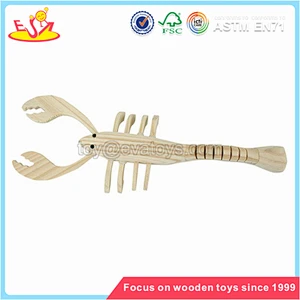 Wholesale lovely cartoon wooden mini fish toy creative customized wooden mini fish toy W03A018