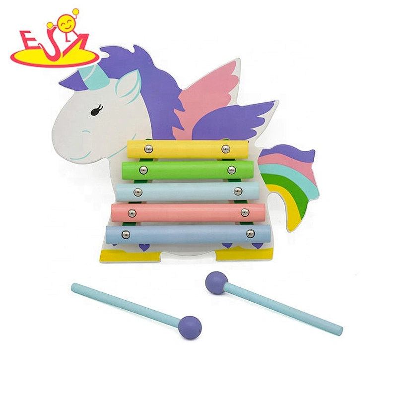 New arrival unicorn shape kids wooden xylophones toy for education W07C085