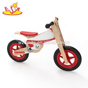 Wholesale top fashion baby wooden bike walker cool child wooden red balance bike walker W16C182