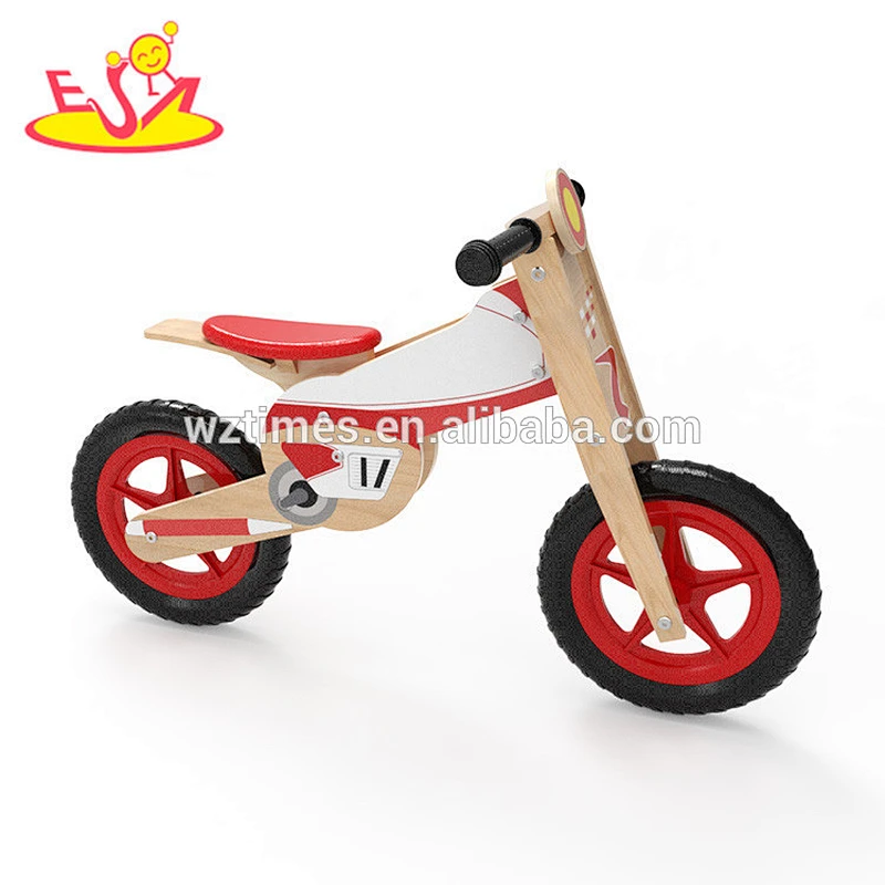 Wholesale top fashion baby wooden bike walker cool child wooden red balance bike walker W16C182