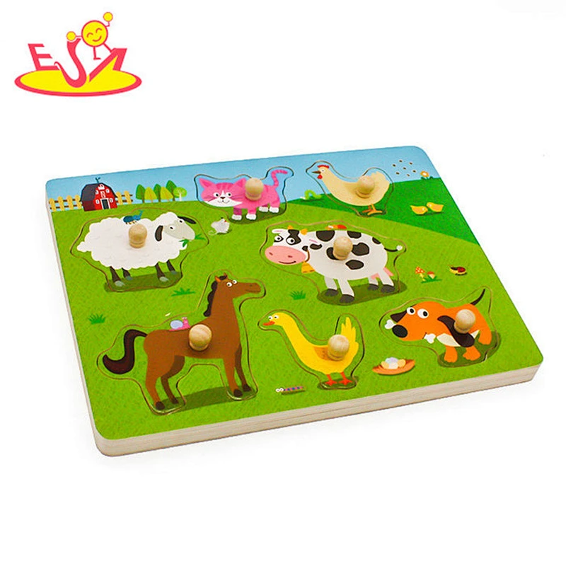 New design preschool wooden jigsaw puzzle board for children W14M150