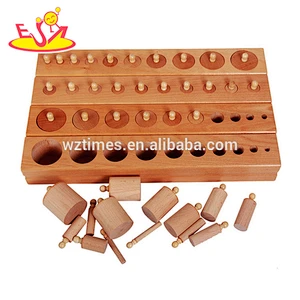 2018 New design toddlers geometry blocks wooden montessori toys for 2 year old W12F009