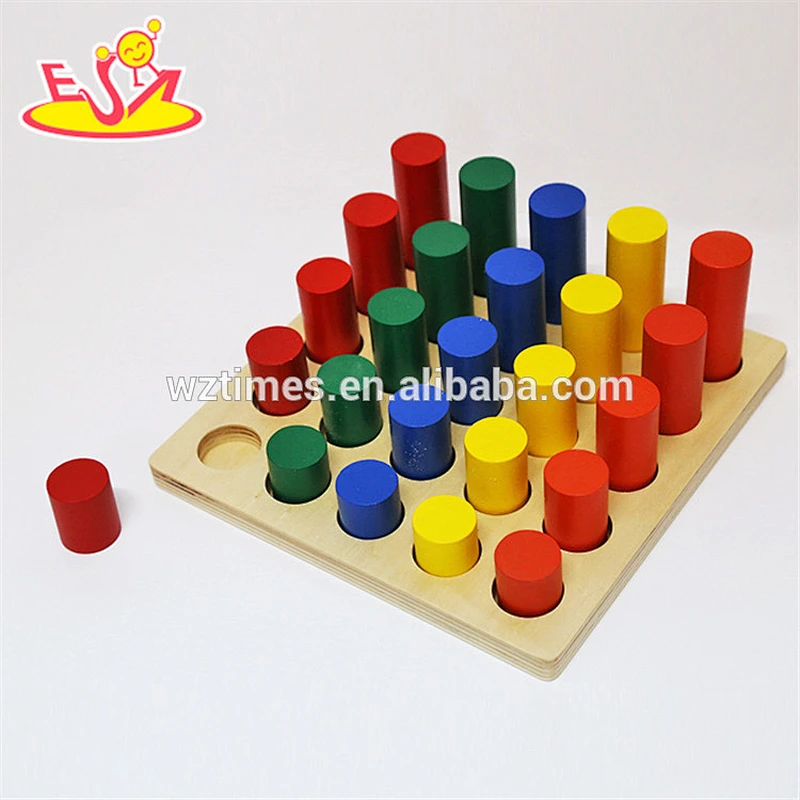2018 New design preschool blocks wooden montessori infant toys W12F012