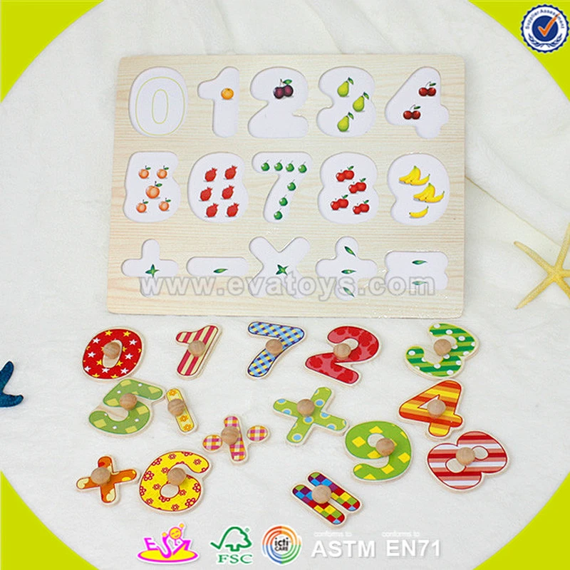wholesale baby wooden number toy puzzle fashion kids wooden number toy puzzle children wooden number toy puzzle W14B062