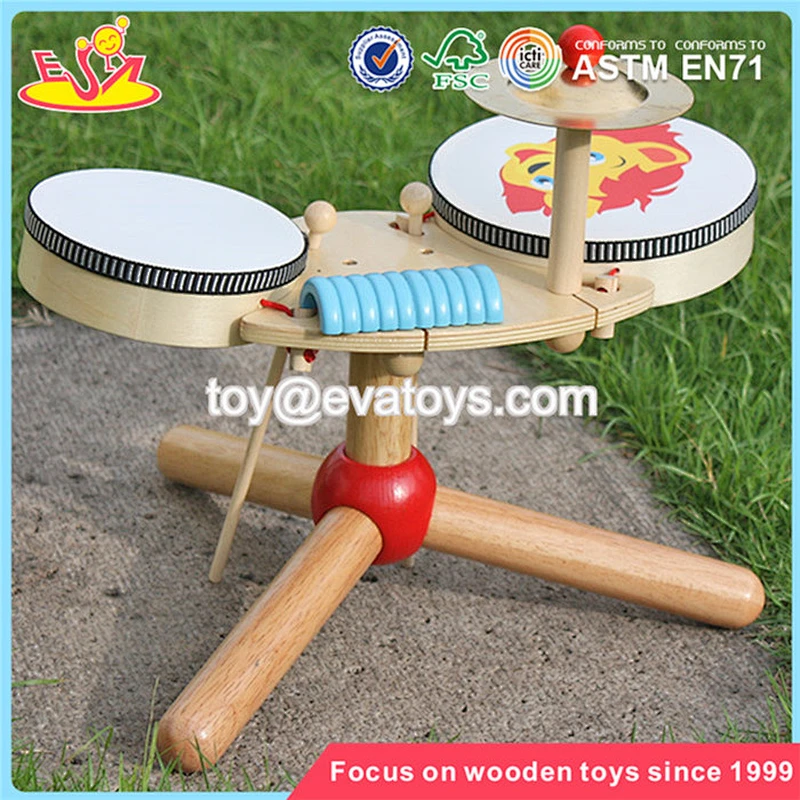 wholesale toy musical instrument mini wooden kids drum set for junior W07A040