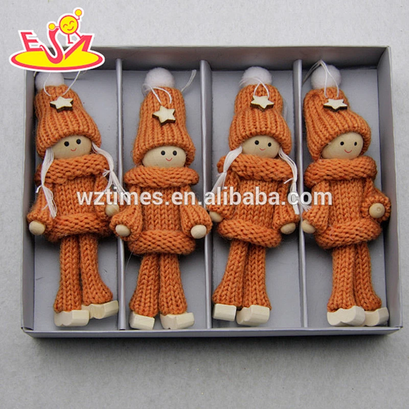 2018 New products top fashion kids lovely dolls wooden Xmas toys W02A240