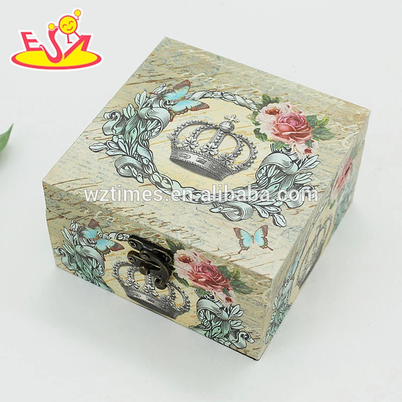 Wholesale high quality wooden gift box wonderful canvas wooden book shape gift box W18A023