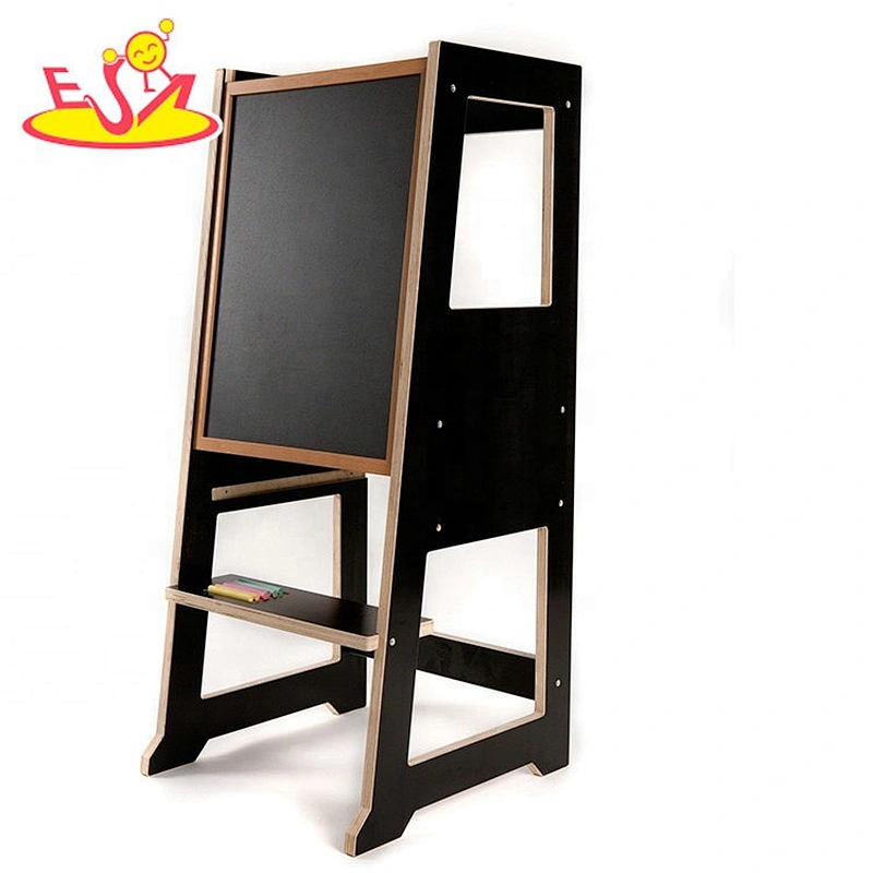 high quality 2 steps wooden kids step ladder for wholesale W08G281