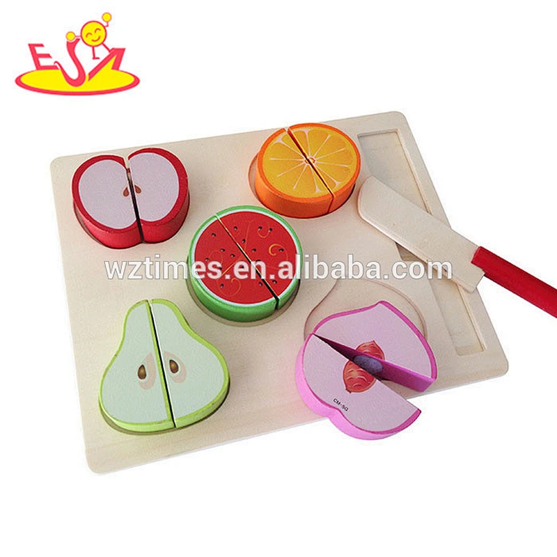 2018 wholesale kids wooden cutting vegetables toy simulation baby wooden cutting vegetables toy cutting vegetables toy W10B162
