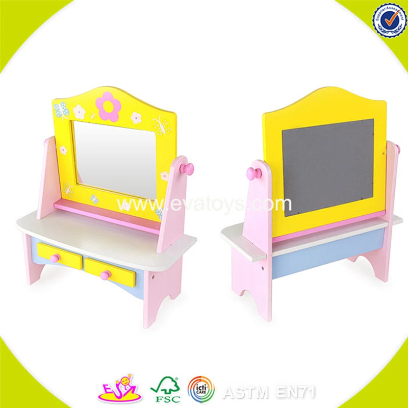 2018 New design wooden makeup table toy mini wooden makeup table toy baby wooden makeup table toy W08H070