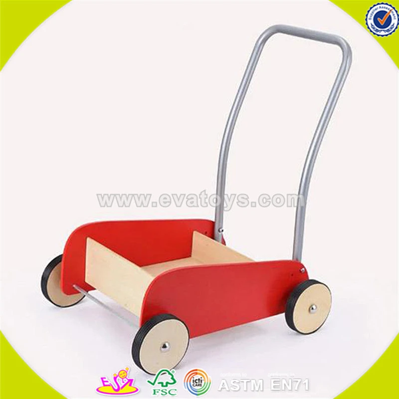 Wholesale top quality children wooden building blocks cart toy colorful wooden baby building blocks cart push walker W16E028A
