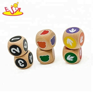 wholesale cheap children wooden dice games with 6 dice W01A322
