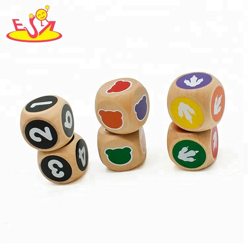 wholesale cheap children wooden dice games with 6 dice W01A322