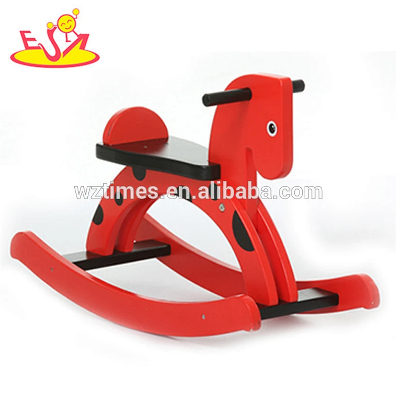 Wholesale new fashion wooden rocking horse toy for baby indoor play W16D027