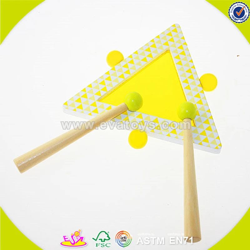 wholesale top sale wooden triangle drum toy,child wooden triangle drum toy set toy,wonderful yellow wooden drum toy W07J037
