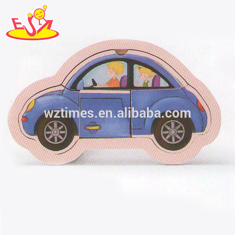 wholesale educational kids wooden 3d car puzzle fashion children wooden 3d car puzzle W14C175