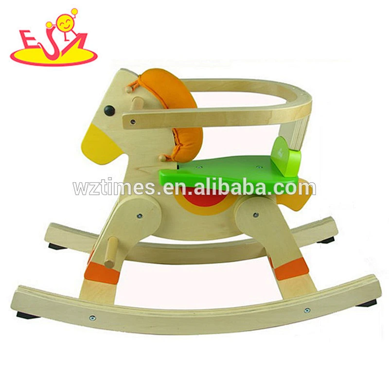 Wholesale antique style wooden baby riding toy for kids rocking play W16D032