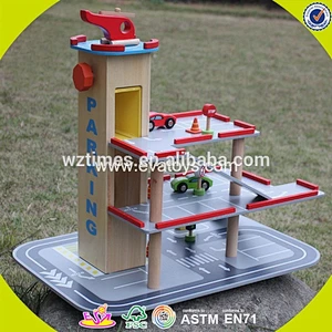 Wholesale cool style customize wooden garage playsets toy for kids W04B047