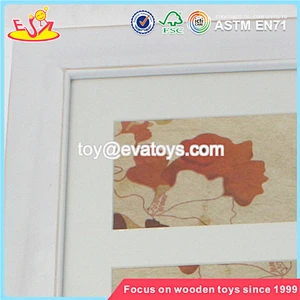Wholesale brand new beautiful household white wooden hanging photo frame W09A028