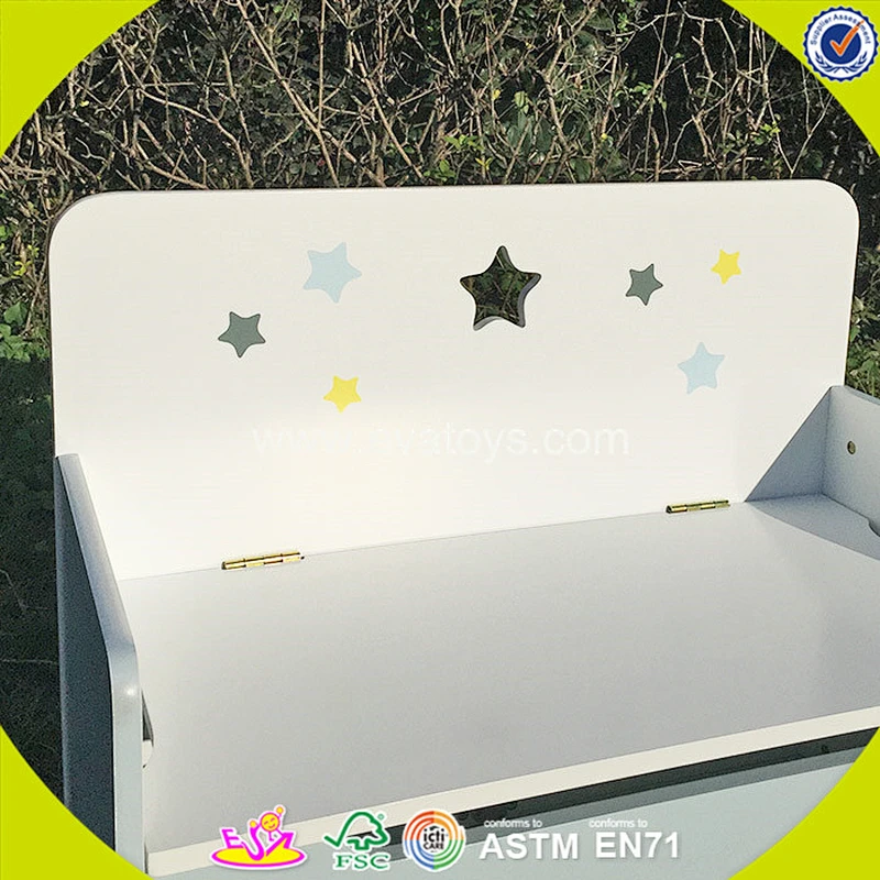 wholesale kids wooden storage box,bench baby wooden storage box W08C136