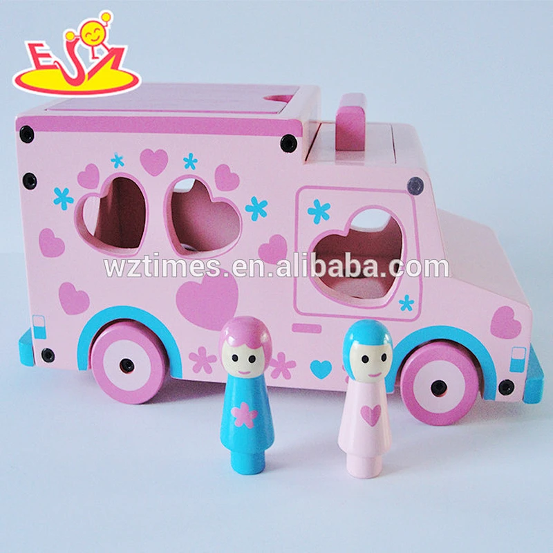 2018 wholesale toddlers wooden car toy school bus, fashion kids wooden car toy school bus, children wooden car toy W04A309