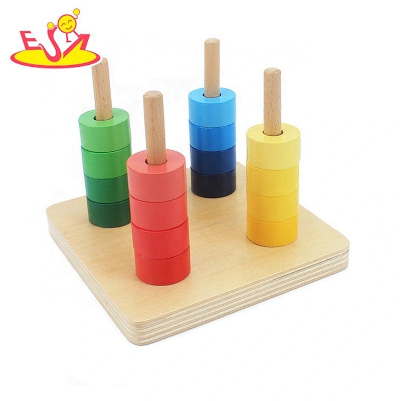 High quality kids wooden montessori stacking for wholesale W12F093