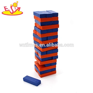 Wholesale classical style wooden two colors bricks stacking game toy W13D164-Z
