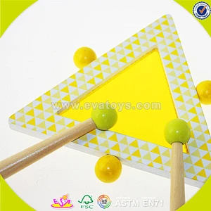 wholesale top sale wooden triangle drum toy,child wooden triangle drum toy set toy,wonderful yellow wooden drum toy W07J037