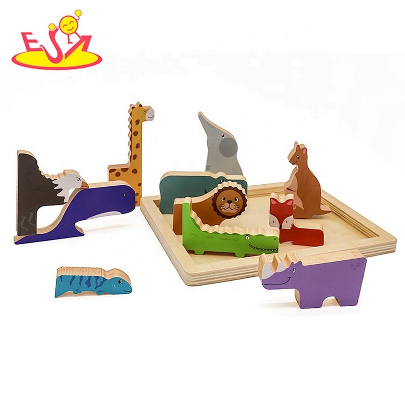 2019 New hottest cartoon wooden animal jigsaw puzzles for kids W14I038