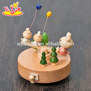 wholesale New design baby wooden music box cartoon toys wooden music box for toddlers W07B043