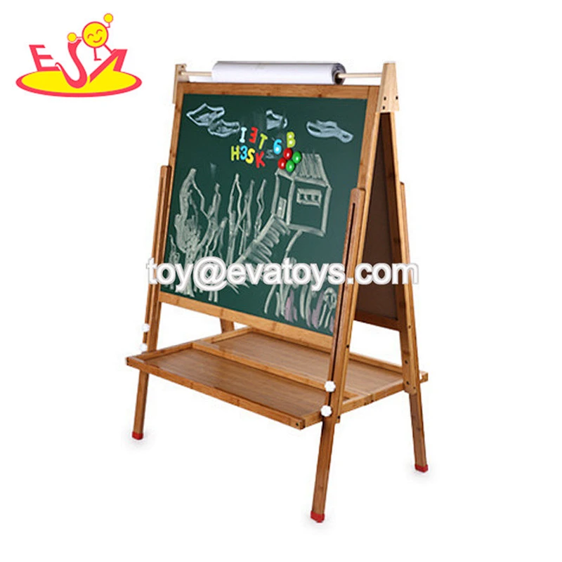 Early educational double sided wooden drawing board toy for children W12B118