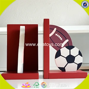 wholesale popular baby football wooden bookends W08D048