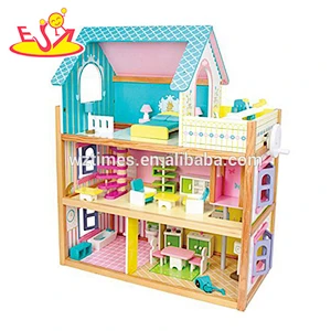 Hölzernes Puppenhaus der schönen Mädchen des Spielzeugs wundervolles hölzernes Puppenhaus W06A231