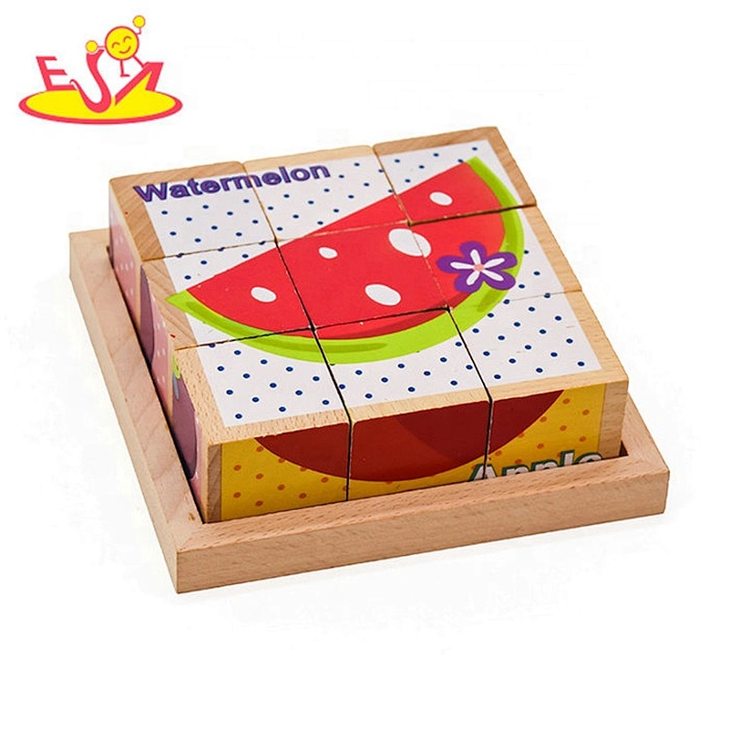 2019 New design preschool 3d wood block puzzle for children W14F058