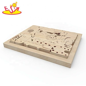 2019 New hottest cartoon animals wooden puzzle zoo for kids W14I038B