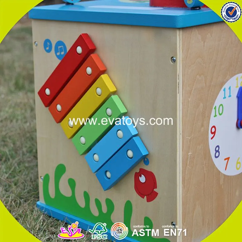 2018 new design 5 in 1 multi-function children wooden bead maze table W11B134