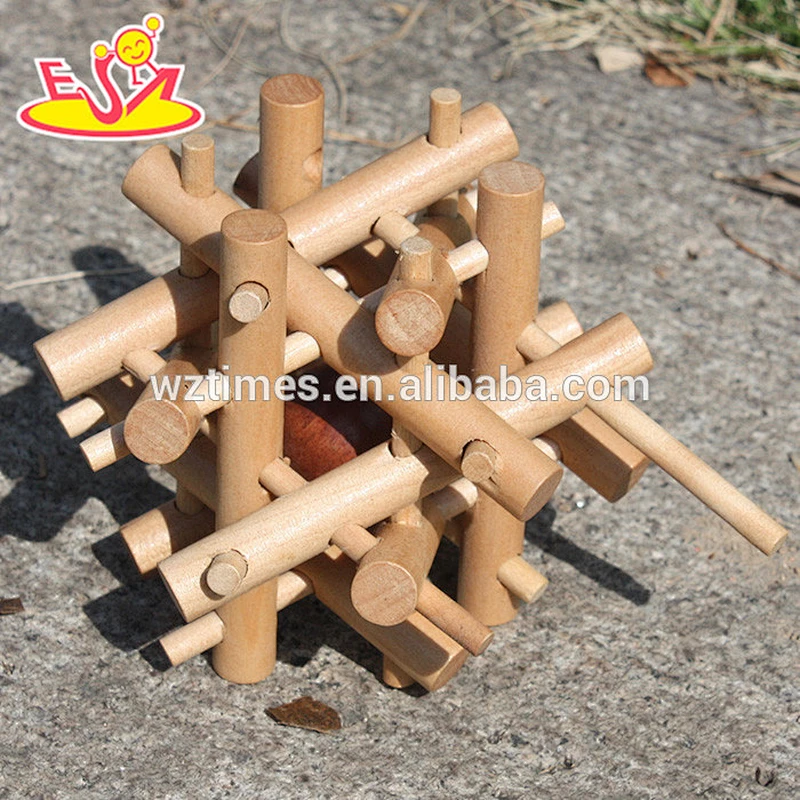 Wholesale intelligence puzzle wooden brain teaser toy for kids' IQ training W11C020