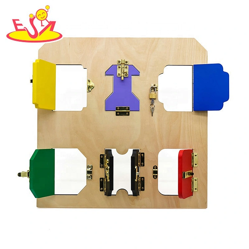 2019 New hottest educational wooden latches wooden activity board for kids W12D166