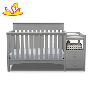 high quality pink wooden baby cribs with drawers W08E036