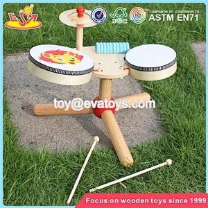 wholesale toy musical instrument mini wooden kids drum set for junior W07A040