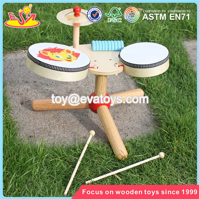 wholesale toy musical instrument mini wooden kids drum set for junior W07A040